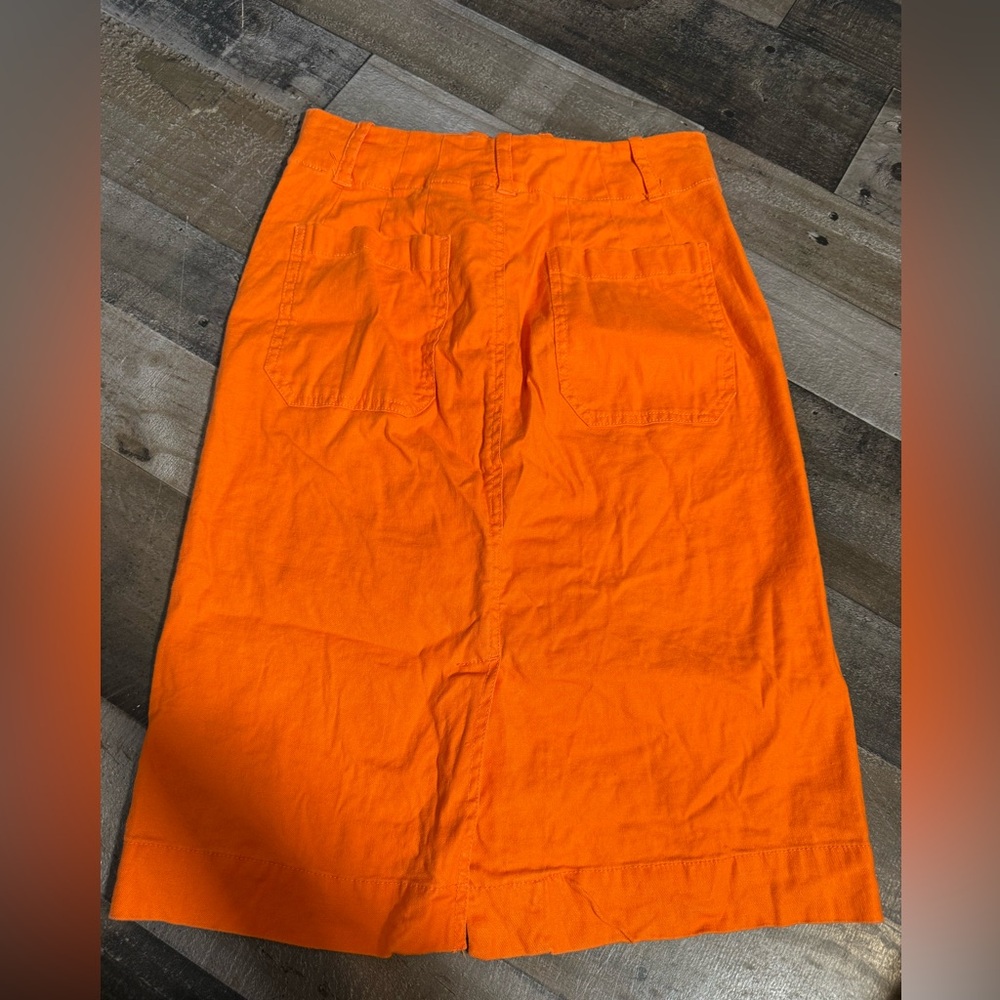 Maeve Orange Pencil Skirt - Picture 7 of 11